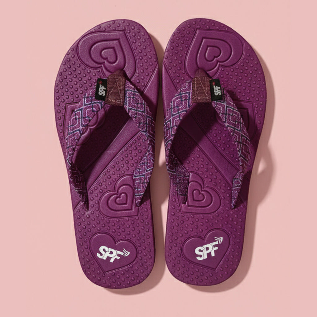 Heart Emboss Comfort Slippers for Women