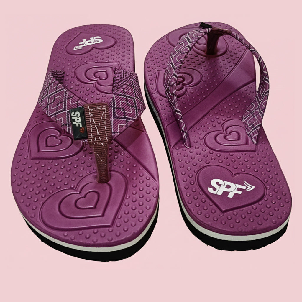 Heart Emboss Comfort Slippers for Women