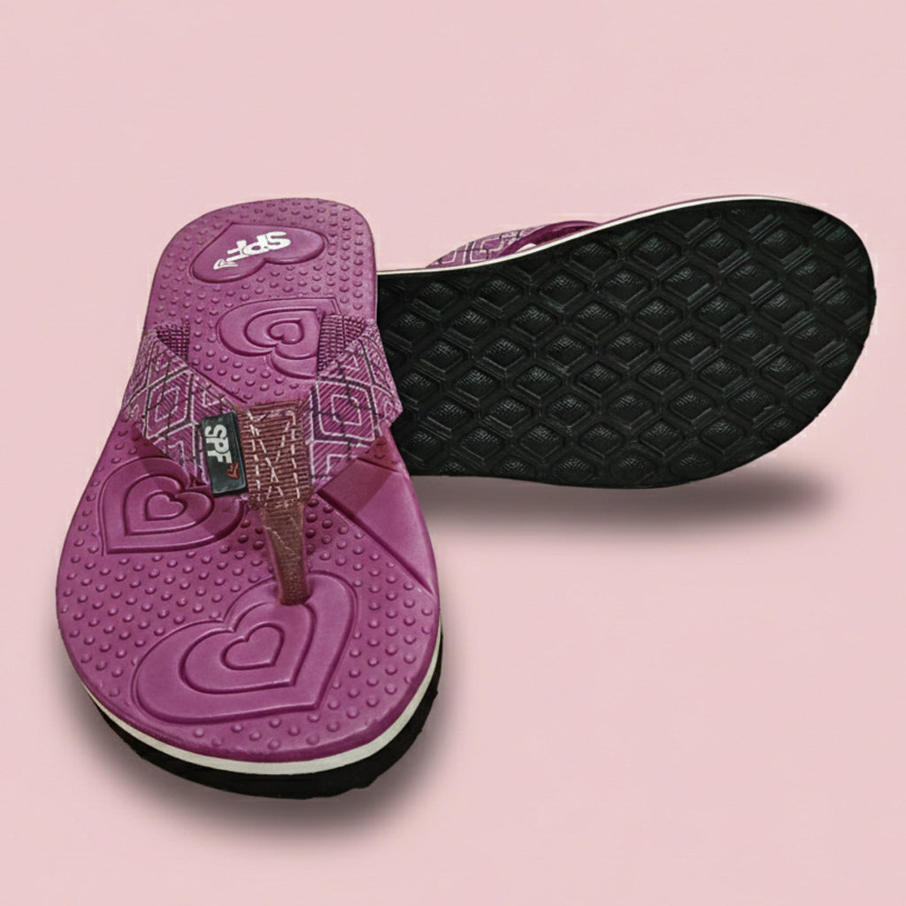 Heart Emboss Comfort Slippers for Women