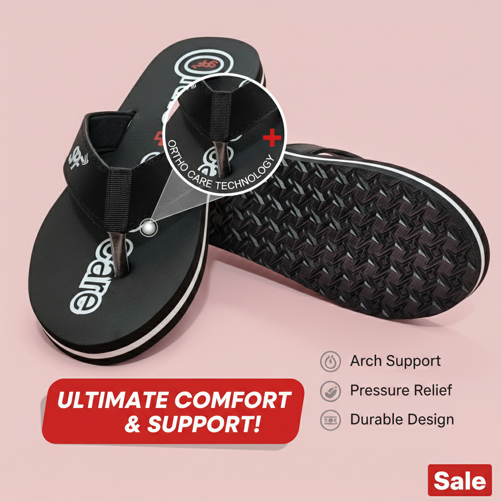 Ortho Super Soft Comfort Slippers for Men | Heel & Arch Pain Relief | Lightweight Orthopedic Support